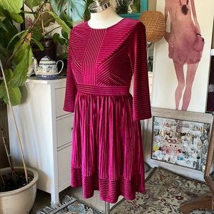 Copper Key red velvet L ribbed dress
